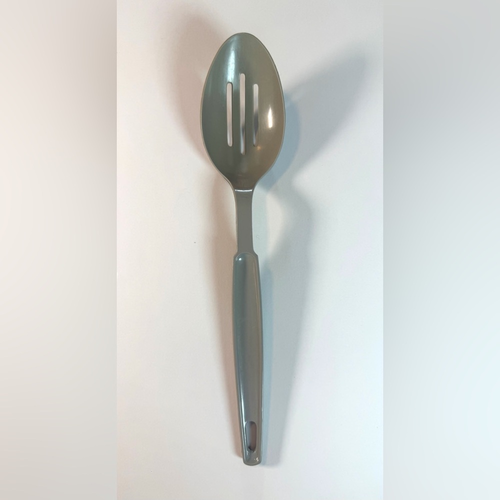 Vintage Ekco Nylon Plastic Slotted Serving Spoon Gray 11”